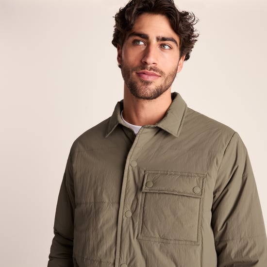 Adamson Mens Shower Resistant Insulated Shacket - Mushroom - Image 6