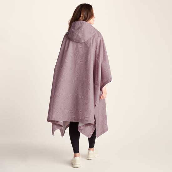 Drench Unisex Waterproof Poncho - Dusky Pink Wiggle Print - Image 2