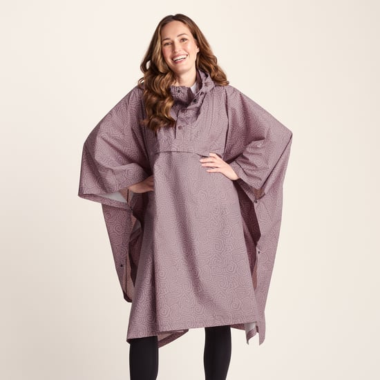 Drench Unisex Waterproof Poncho - Dusky Pink Wiggle Print - Image 3