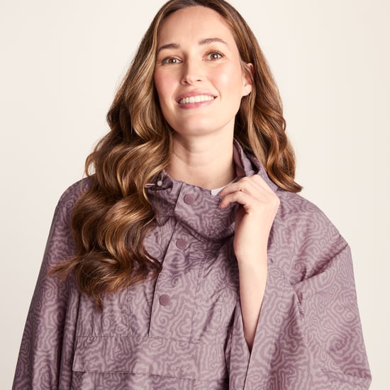 Drench Unisex Waterproof Poncho - Dusky Pink Wiggle Print - Image 4