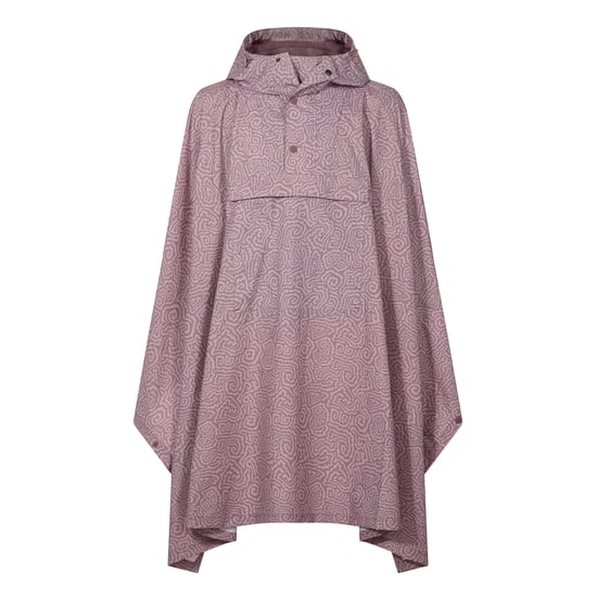 Drench Unisex Waterproof Poncho - Dusky Pink Wiggle Print - Image 5