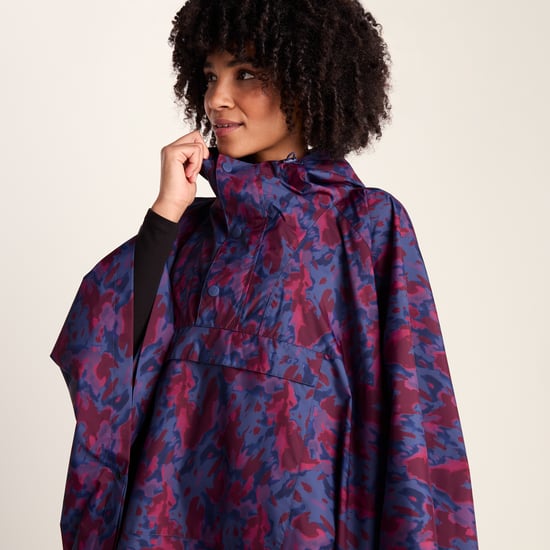 Drench Unisex Waterproof Poncho - Oxford Blue Abstract Print - Image 4