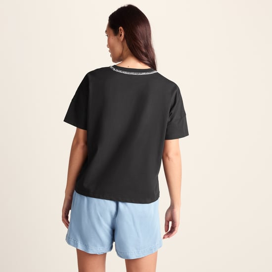 Lauri Womens 100% Cotton Supersoft T-Shirt - Washed Black - Image 2