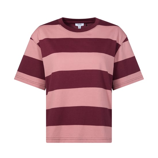 Lani Womens 100% Cotton Supersoft T-Shirt - Black Raspberry Stripe - Image 5