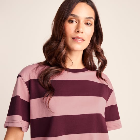 Lani Womens 100% Cotton Supersoft T-Shirt - Black Raspberry Stripe - Image 6