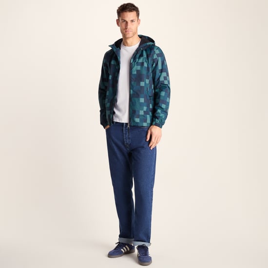 Craven Mens Waterproof Packaway Jacket - Blue Pixel - Image 3