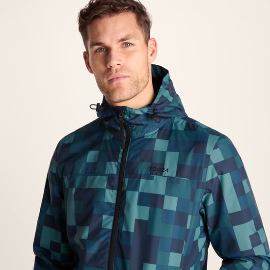 Craven Mens Waterproof Packaway Jacket - Blue Pixel - Image 6