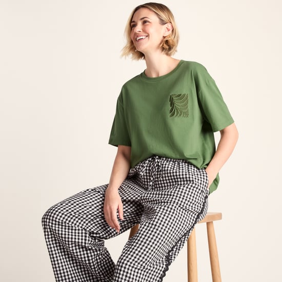 Botanical Womens Relaxed Fit Supersoft T-shirt - Dark Matcha - Image 2