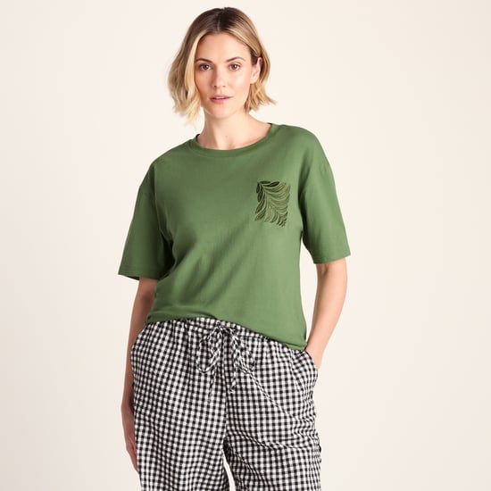 Botanical Womens Relaxed Fit Supersoft T-shirt - Dark Matcha - Image 3