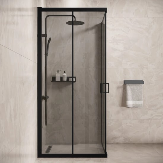 Badplaats Douchecabine dakota 90 x 90 x 190 cm zwart met douchewand - Image 2