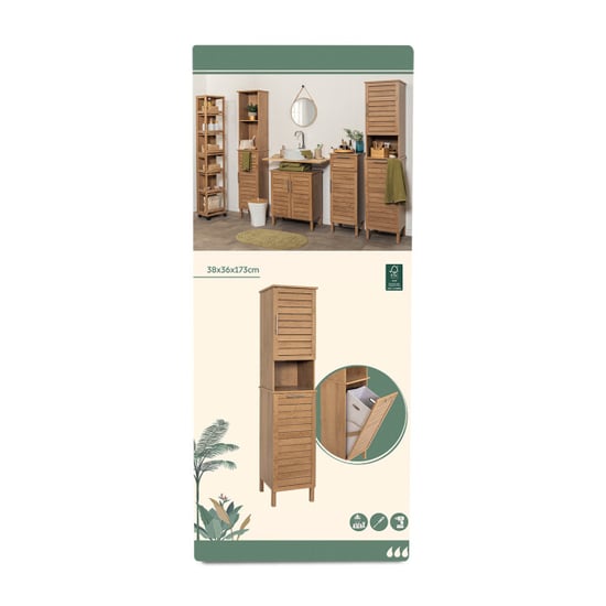 4bathroomz Bozen badkamerkast met wasmand kolomkast - - Image 3