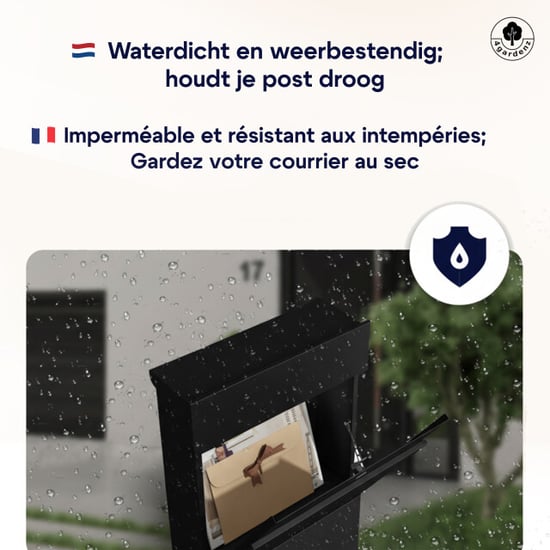 4gardenz ® vrijstaande brievenbus gegalvaniseerd staand met slot - - Image 6