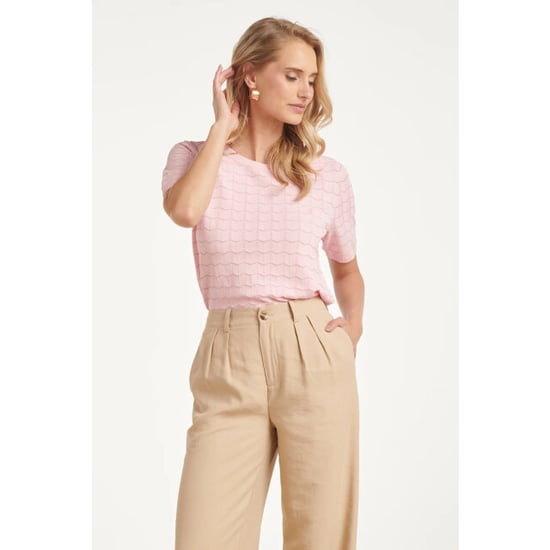 Smashed Lemon Gebreide top met lurex golvende texture | - Image 3