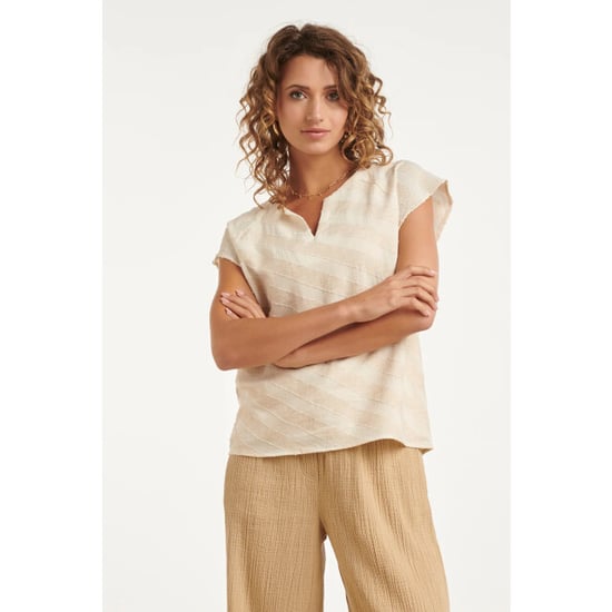 Smashed Lemon V-hals top met diagonale print | - Image 5