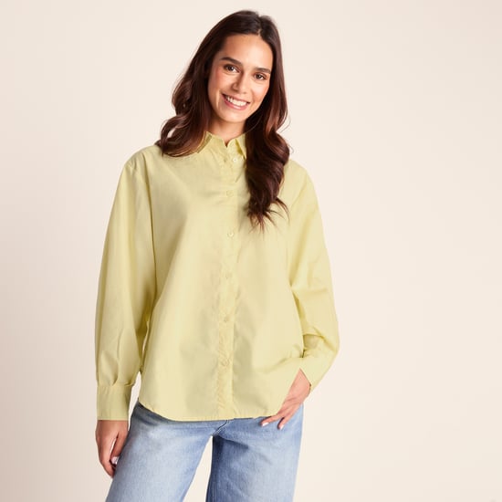 Marnie Womens 100% Cotton Relaxed Fit Shirt - Butter Yellow - Image 3