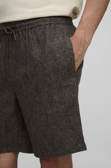 Elasticated Waist Relaxed Fit Herringbone Shorts - Image 3