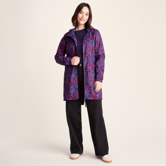 Kilnsey Womens Waterproof Jacket - Oxford Blue Abstract Print - Image 3