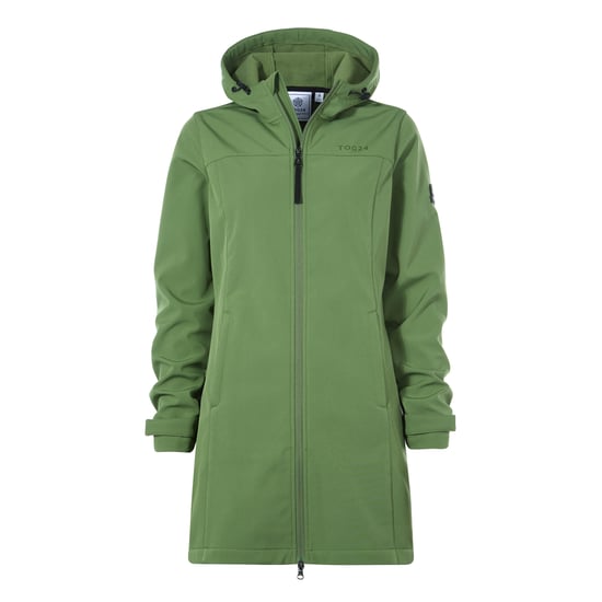 Keld Womens Long Shower Resistant Hooded Softshell Jacket - Dark Matcha - Image 5
