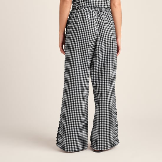Ferne Womens Gingham Trousers - Black Check - Image 2