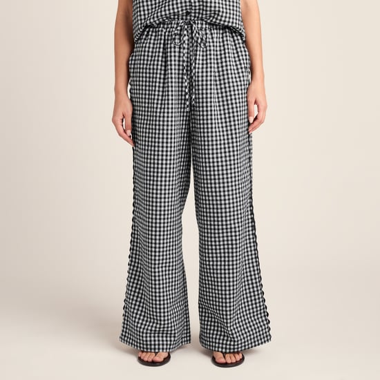 Ferne Womens Gingham Trousers - Black Check - Image 3