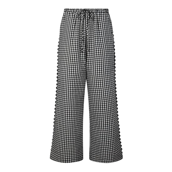 Ferne Womens Gingham Trousers - Black Check - Image 5