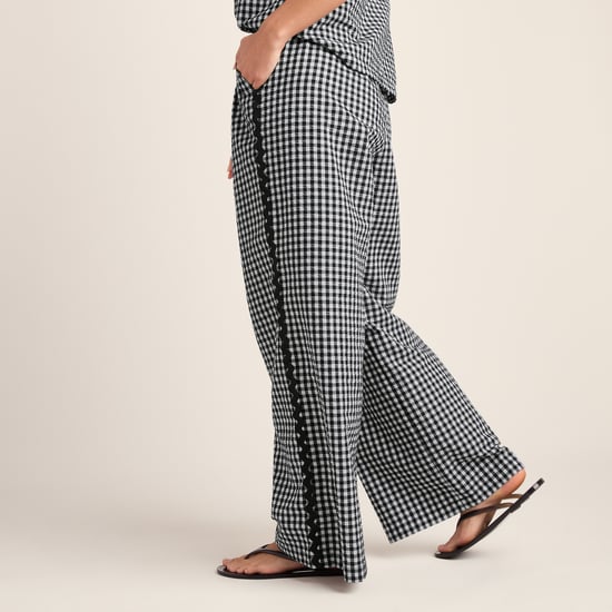 Ferne Womens Gingham Trousers - Black Check - Image 6