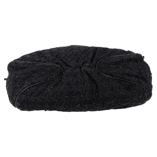 Chanel Tweed Knitting Top Handle Bag in Black Cotton - Image 4