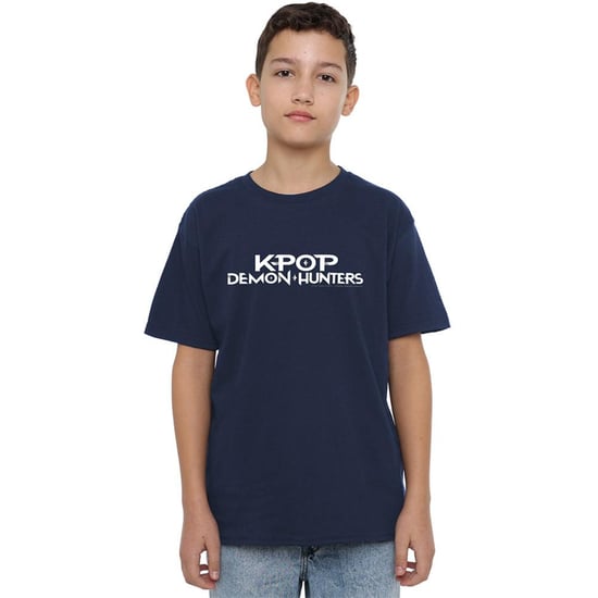 K-Pop Demon Hunters Kinderen/Kinderen Logo T-shirt (Marine) - Image 4