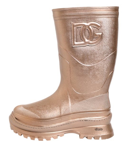 Dolce & Gabbana Roséguld Gummistövlar Skor - Image 2