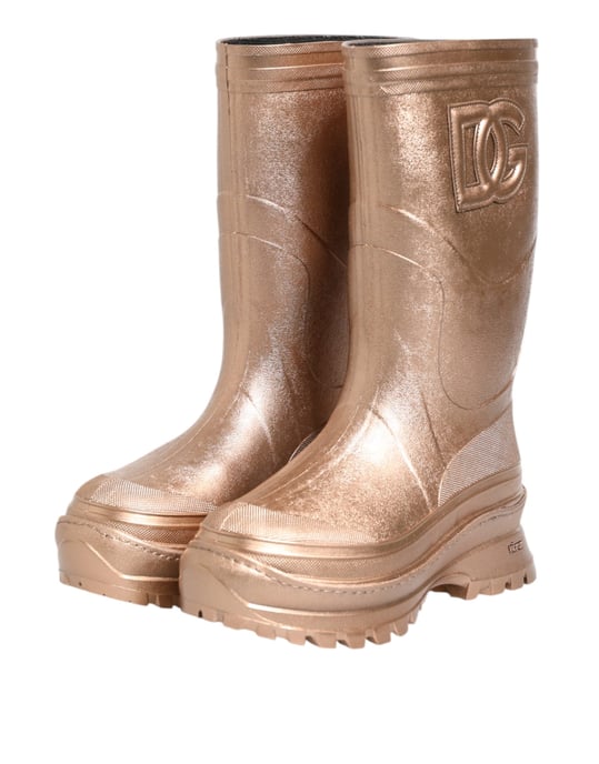 Dolce & Gabbana Roséguld Gummistövlar Skor - Image 5