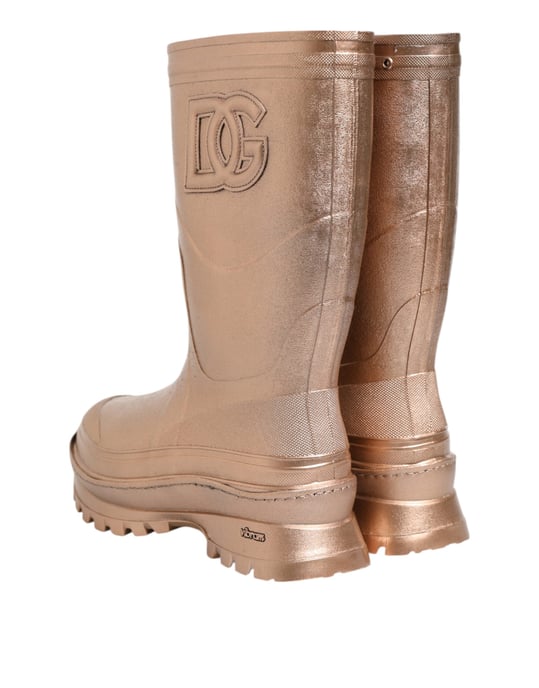 Dolce & Gabbana Roséguld Gummistövlar Skor - Image 6