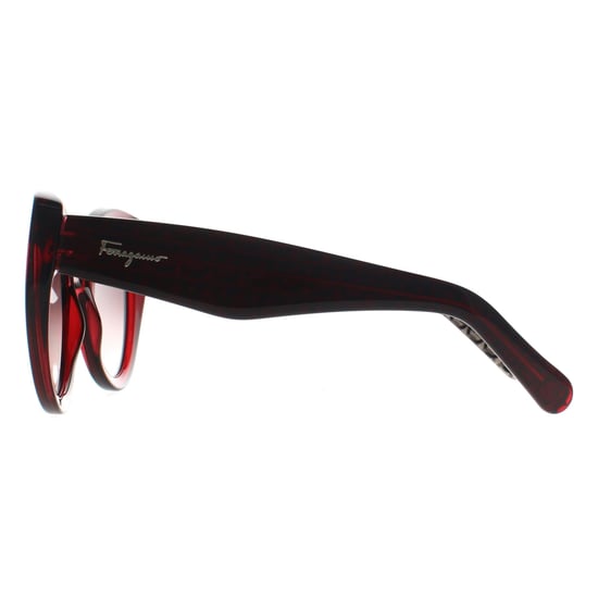 Salvatore Ferragamo Cat Eye Womens Crystal Burgundy Grey Gradient SF964S - Image 3