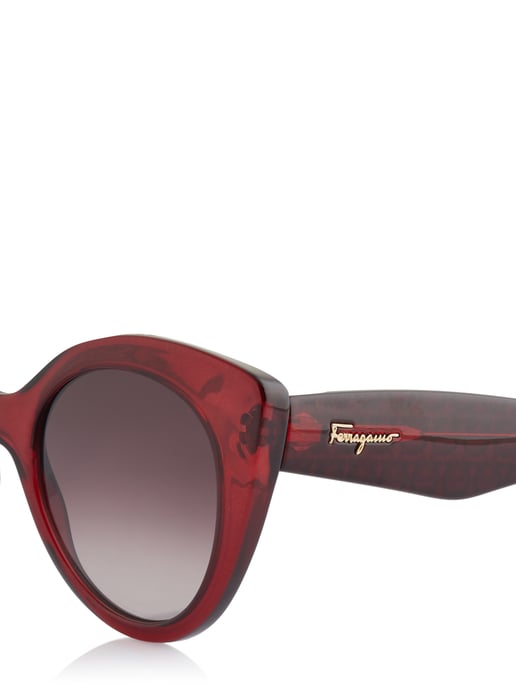 Salvatore Ferragamo Cat Eye Womens Crystal Burgundy Grey Gradient SF964S - Image 4