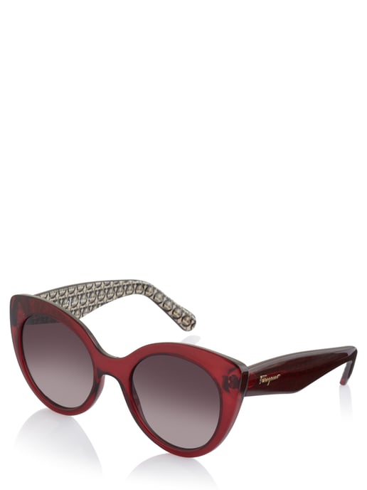 Salvatore Ferragamo Cat Eye Womens Crystal Burgundy Grey Gradient SF964S - Image 5