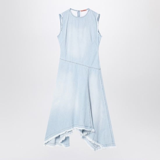 Light Blue Denim Asymmetric Dress - Image 2