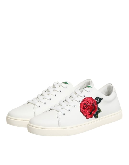 Dolce & Gabbana Vita Läderskor med Rosbroderi, Låg Modell - Image 5