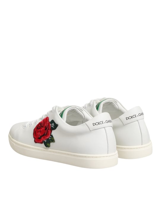 Dolce & Gabbana Vita Läderskor med Rosbroderi, Låg Modell - Image 6
