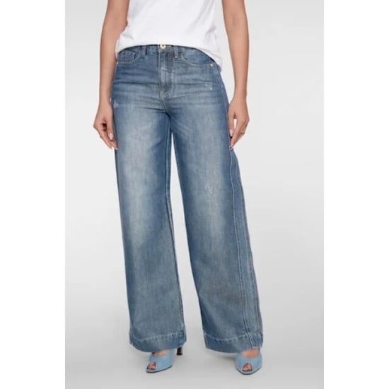 Geisha 61034-10 827 jeans gold yarn mid blue denim/gold - Image 1