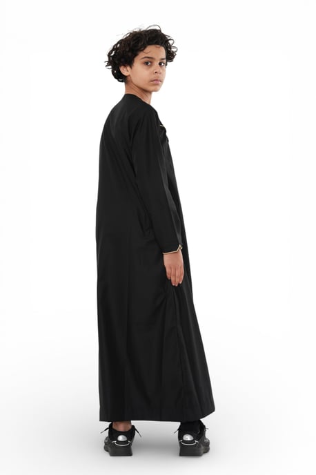 Kinderen Jongens Ramadan Zwart Marokkaanse Jubba Robe Djellaba Eid Thobe - K-TT-006 - Image 4