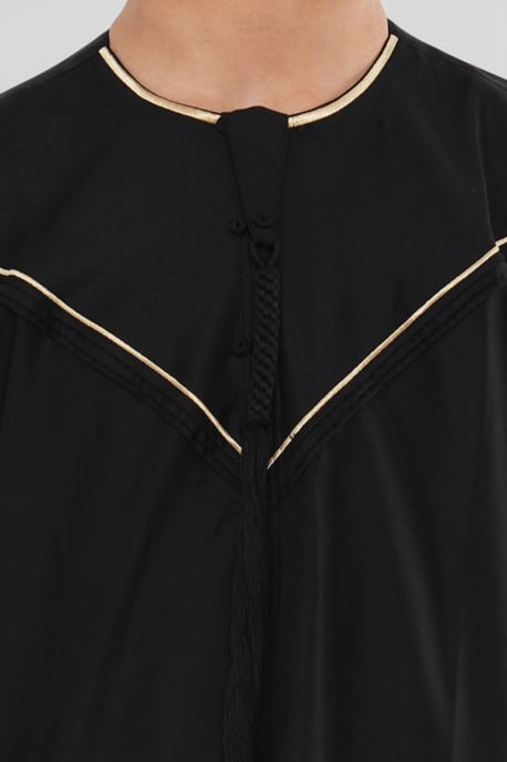 Kinderen Jongens Ramadan Zwart Marokkaanse Jubba Robe Djellaba Eid Thobe - K-TT-006 - Image 5