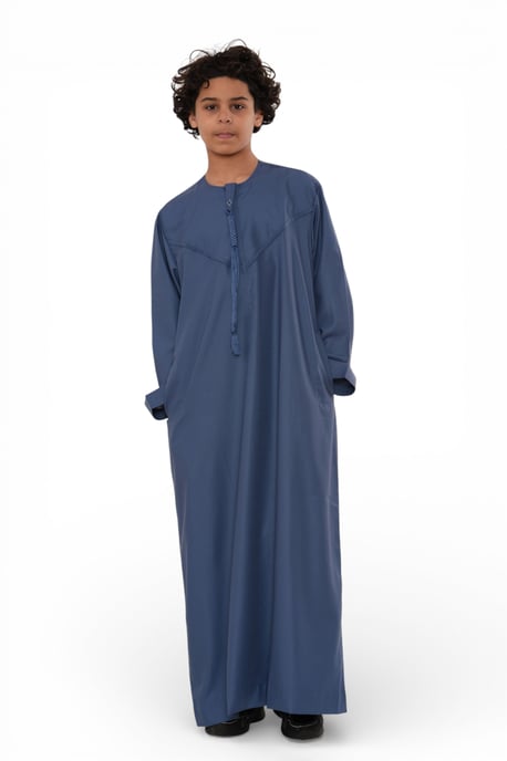 Kinderen jongens Eid blauwe Marokkaanse Jubba gewaad Djellaba Ramadan Eid Thobe - K-HM11 - Image 2