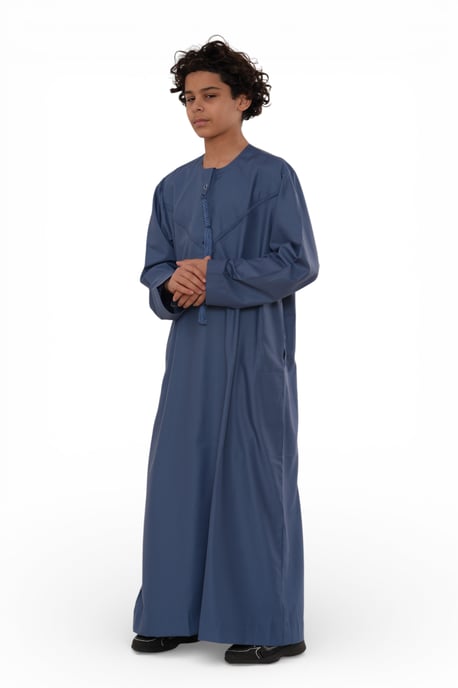 Kinderen jongens Eid blauwe Marokkaanse Jubba gewaad Djellaba Ramadan Eid Thobe - K-HM11 - Image 3