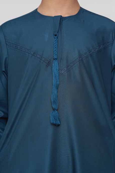 Kinderen Jongens Ramadan Eid Blauwe Marokkaanse Jubba Robe Djellaba Thobe - K-TT008 - Image 5