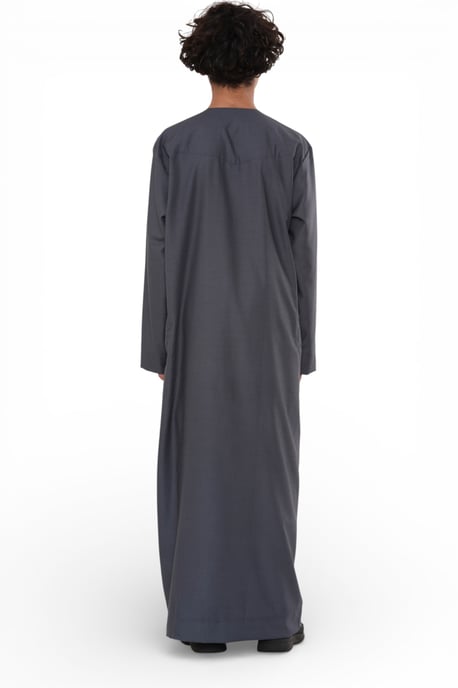 Kids Boys Eid Grey Moroccan Thobe Robe Djellaba Ramadan Eid Jubba- K-HM10 - Image 3