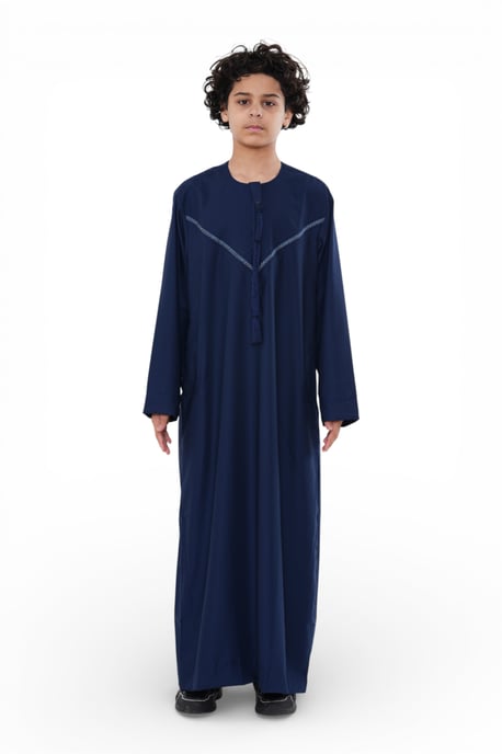 Kinderen jongens Eid marineblauw Marokkaanse Thobe gewaad Djellaba Ramadan Eid Jubba- K-HM10 - Image 1