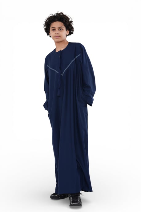 Kinderen jongens Eid marineblauw Marokkaanse Thobe gewaad Djellaba Ramadan Eid Jubba- K-HM10 - Image 2