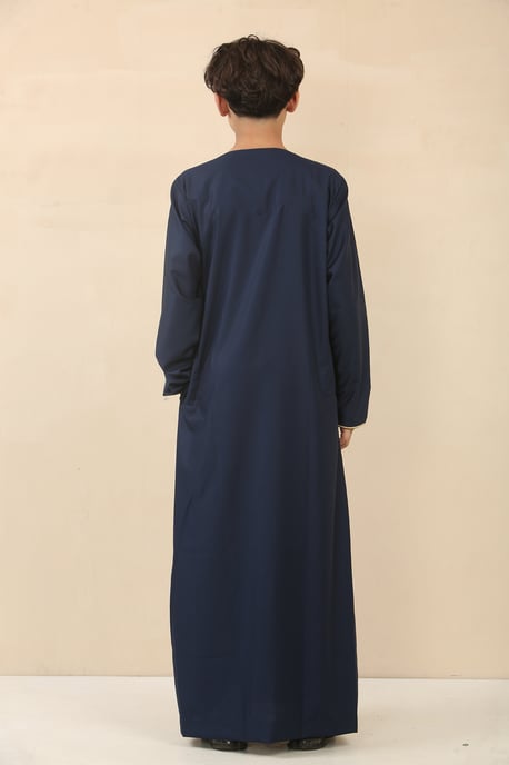 Kid's Boys Blue Oman Eid Thobe Saudi Emirati Jubba Robe - Image 3