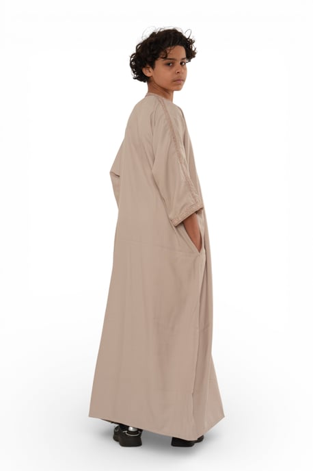 Kinderen jongens zalm Marokkaanse Thobe gewaad Djellaba Gandoura Eid Jubba- K-HM66 - Image 4