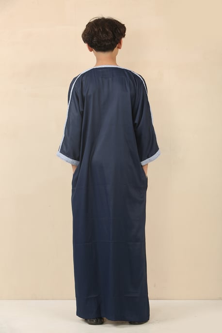 Kinderjongens blauwe Marokkaanse Thobe Jubba Robe Eid Djellaba Gandoura - Image 3