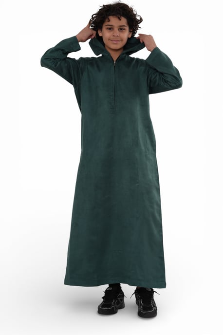 Kinderen Jongens Capuchon Eid Groene Marokkaanse Jubba Gewaad Ramadan Eid Thobe - K-HM12 - Image 3